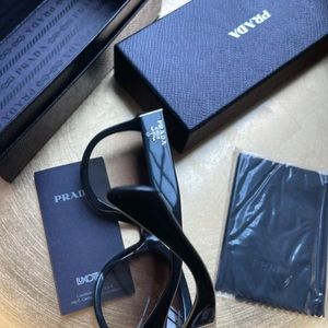 Prada black, cat eye sunglasses.